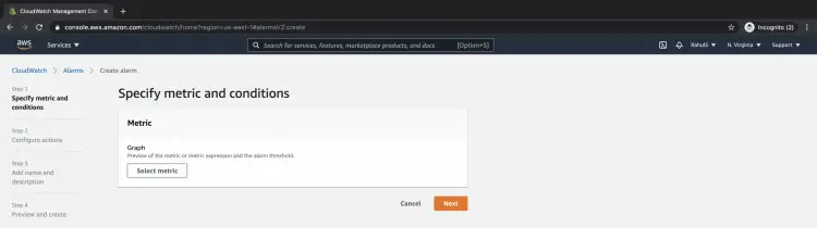 Specify metric and conditions