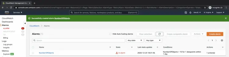 Alarm-  In Alarm state