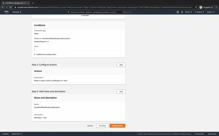 Review alarm configuration