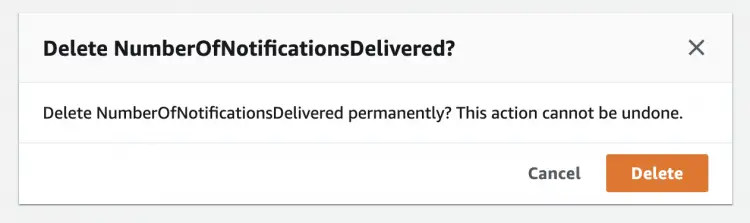 Confirm deletion