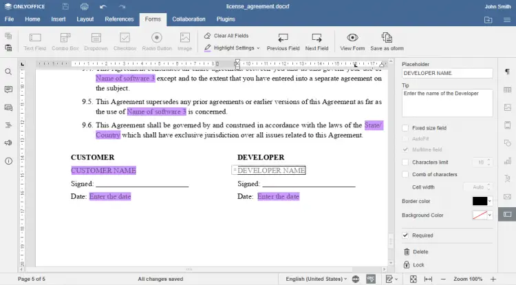 Adjust Form Fields