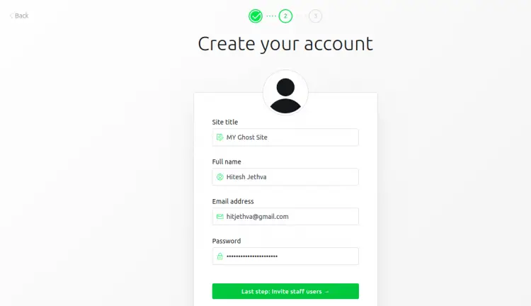 Create your account