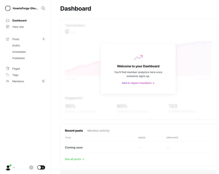 Ghost Admin Dashboard