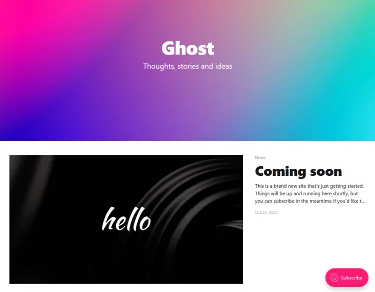 Ghost Homepage