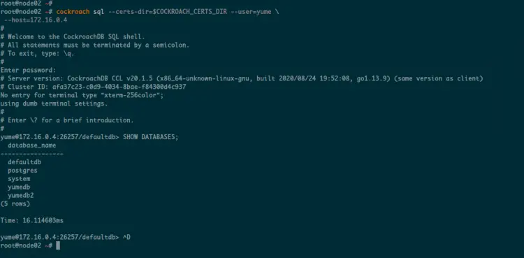 Check Database Replication on the Node02