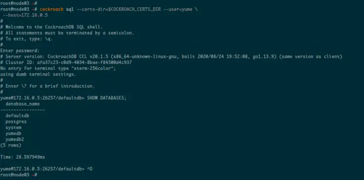 Check Database Replication on Node03