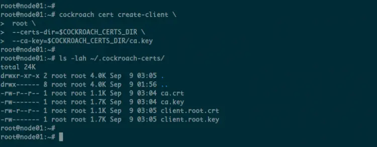 Generate Client Certificate CockroachDB