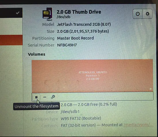 Unmount the Filesystem