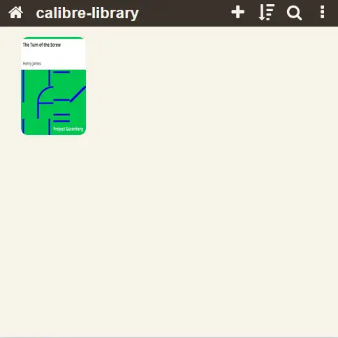 Calibre Server Library Page