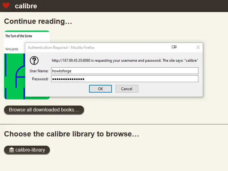 Calibre Server User Login