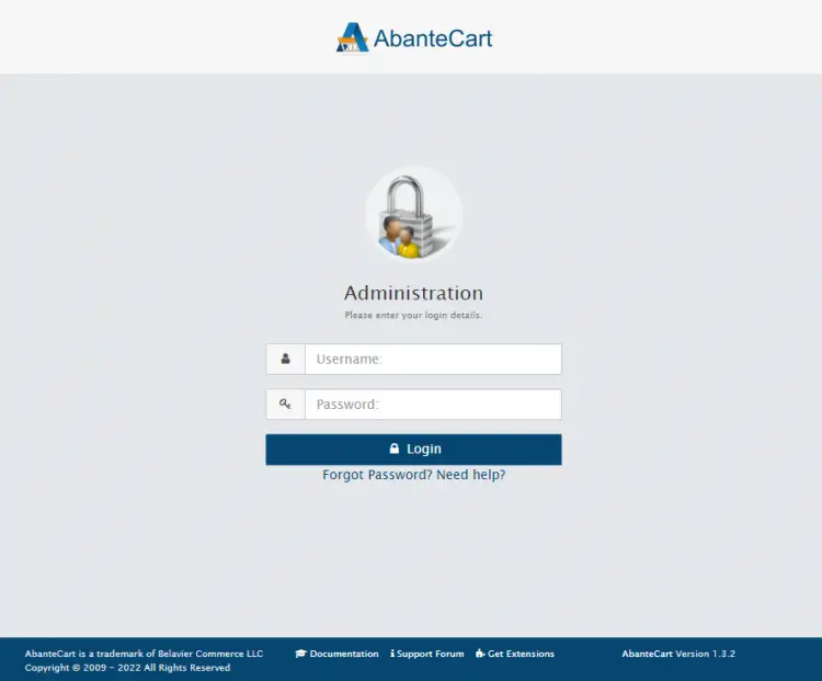 AbanteCart Control Panel