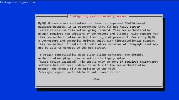 MySQL Authentication Information