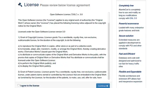 Abantecart license