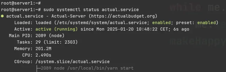 check actual service