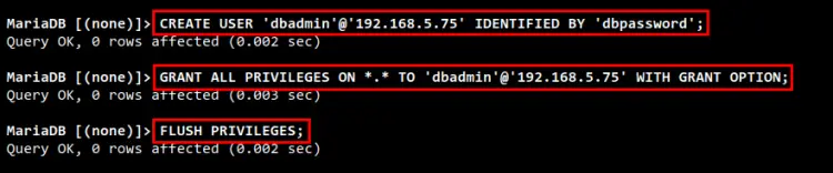 create user for adminer