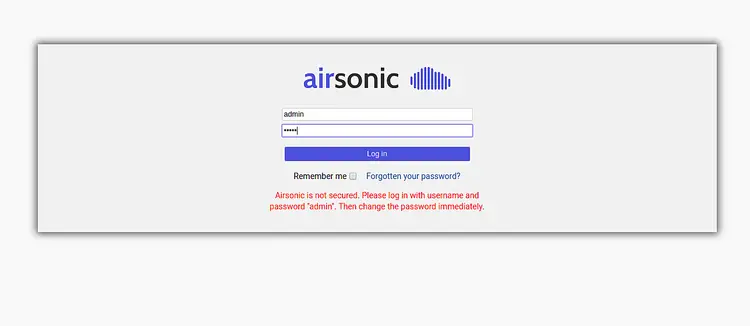 airsonic media server login