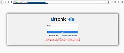 Airsonic login