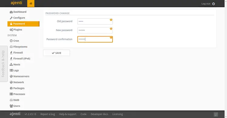 Configure password