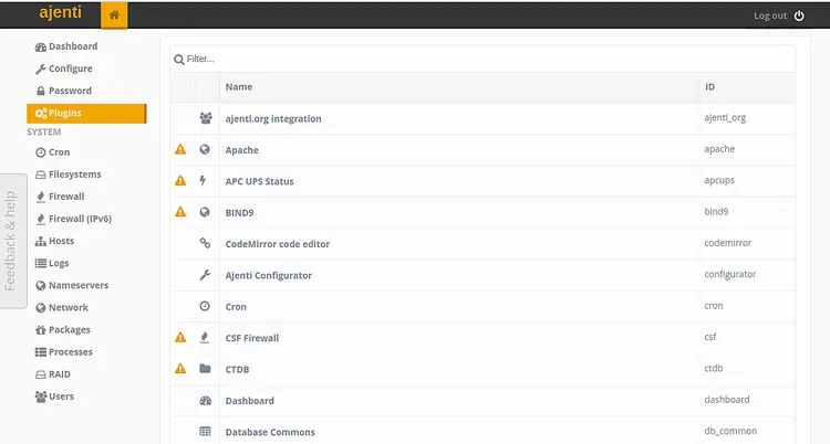 Ajenti Plugins