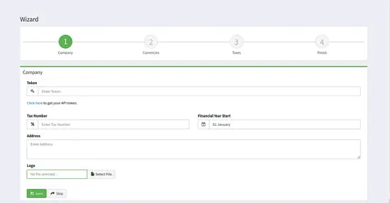 Setup wizard - First steps