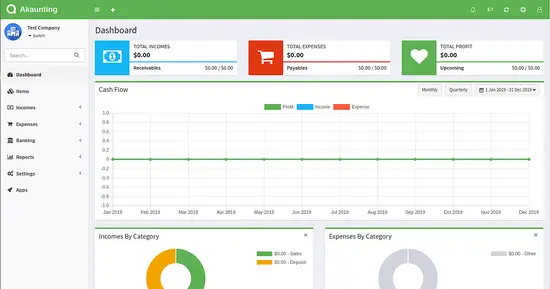 Akaunting Dashboard