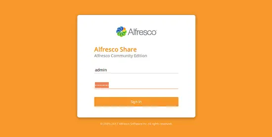 Login to Alfresco