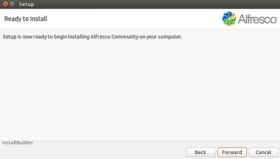 Ready to install Alfresco