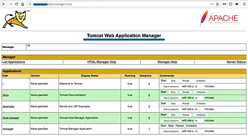 Apache Tomcat application manager