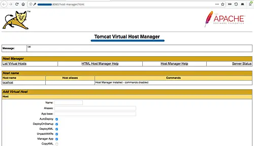 Apache Tomcat Virtual Host Manager