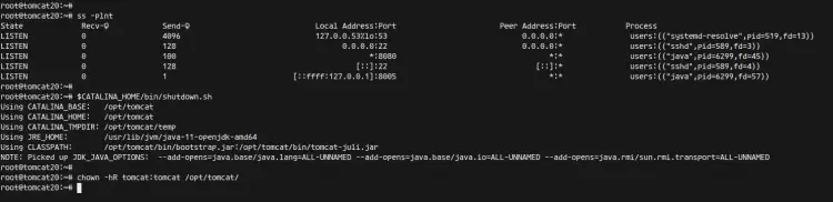 Stop Apache Tomcat