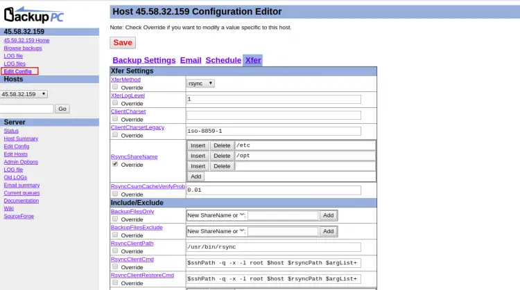 Configuration editor