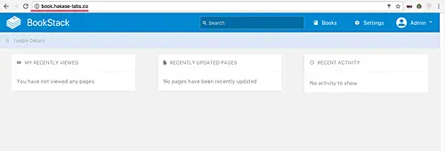 The BookStack Dashboard