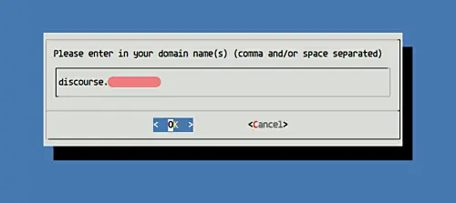 Enter the discourse domain name