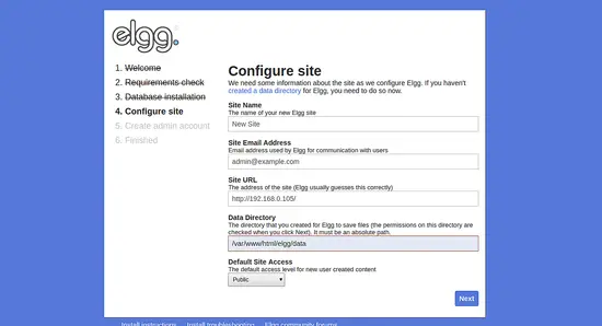 Configure the site