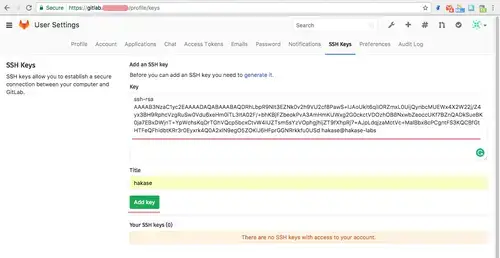 Add SSH key in Gitlab