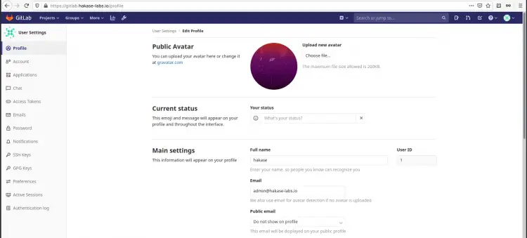 Change Profile GitLab