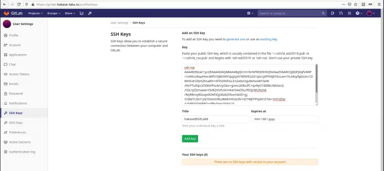 Add SSH key to GitLab