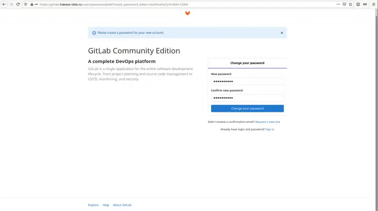 GitLab reset default password