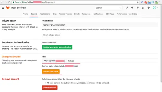 Chagne Default Username gitLab