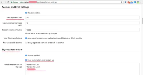 Configure Limit Setting and Sign-up Restrictions GitLab