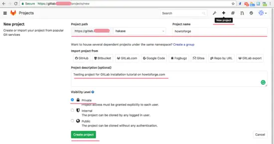 GitLab Testing Create New Project