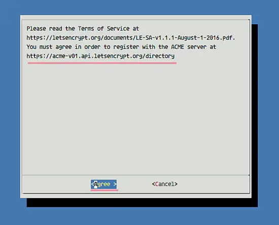 Agreement of Letsencrypt TOS 