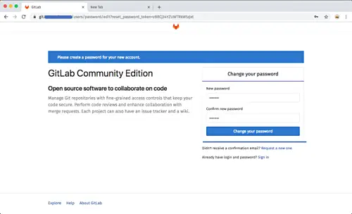 Set Gitlab root password