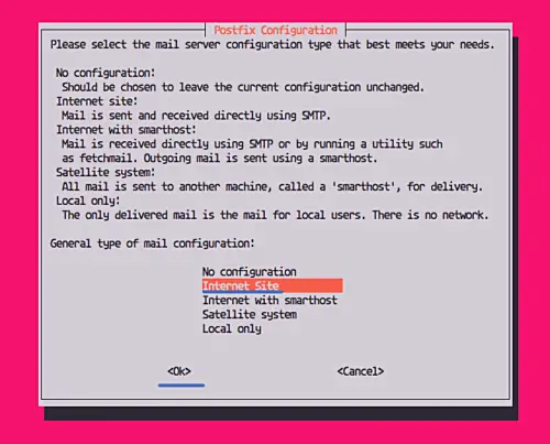 Configure Postfix