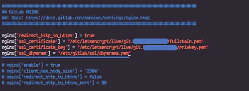 Configure SSL in Gitlab