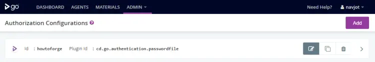 GoCD Password File Edit Option