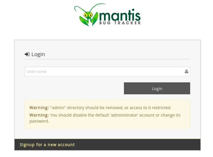 Mantis login