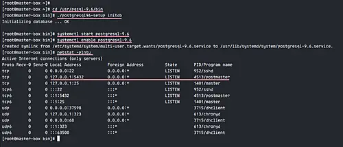 PostgreSQL installation on CentOS 7