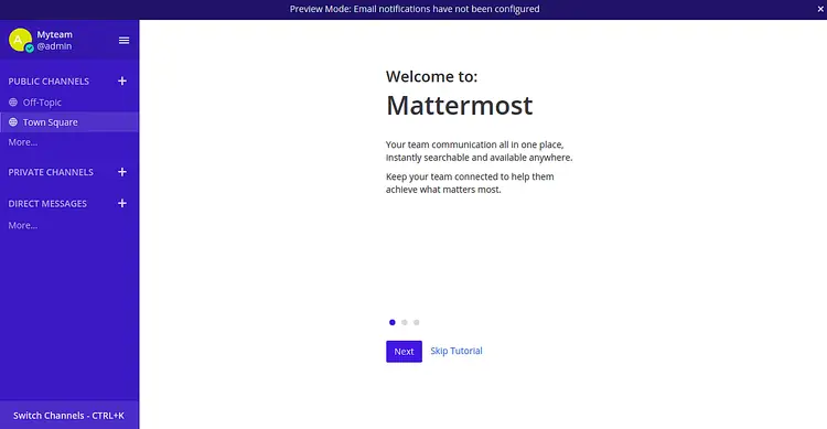 Mattermost Dashboard