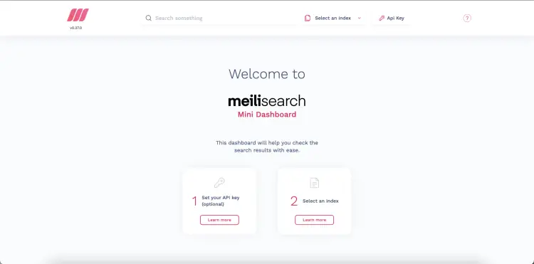 Meilisearch Development Search Dashboard